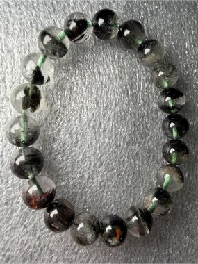 Gorgeous 9MM Garden/Phantom Quartz Natural Crystal Bracelet